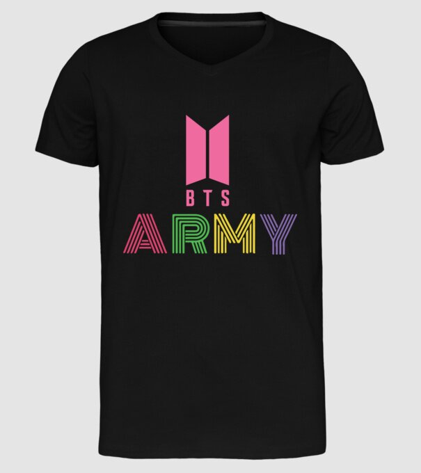 BTS ARMY minta fekete pólón