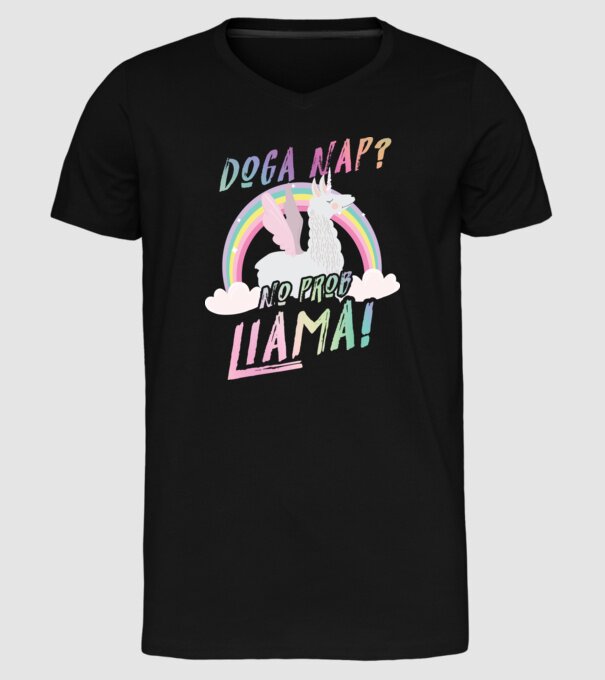 Doga nap lányos minta fekete pólón