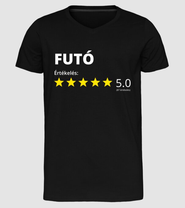 Értékelés 5_FUTÓ minta fekete pólón