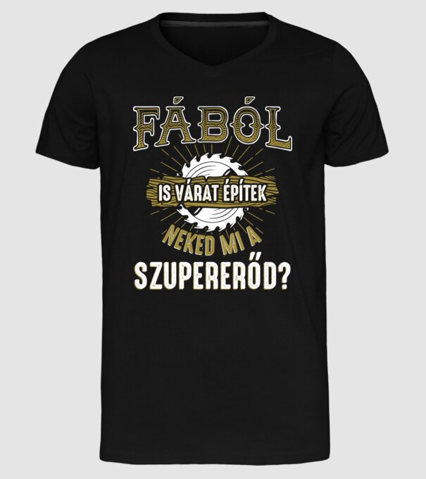 Fábol is várat - szupererő minta fekete pólón