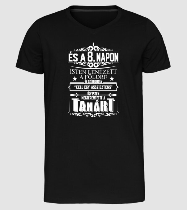 Isten a 8. napon... minta fekete pólón