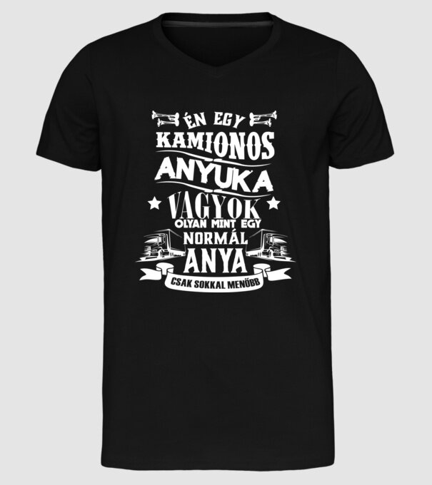 Kamionos Anyuka vagyok minta fekete pólón