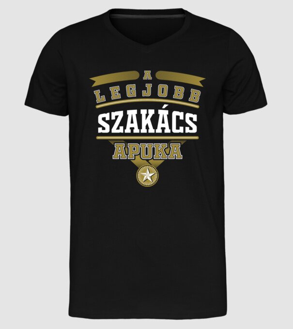 Legjobb apuka...SZAKÁCS minta fekete pólón