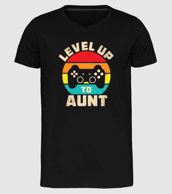 Level Up Aunt minta fekete pólón