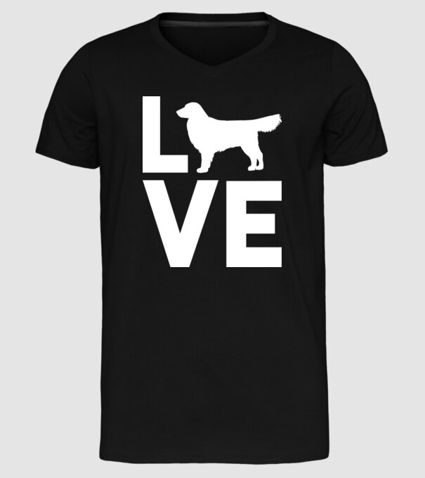 LOVE Golden Retriever minta fekete pólón