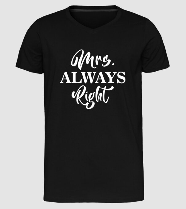 Mrs always right minta fekete pólón