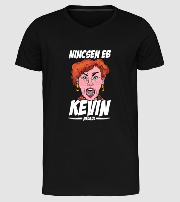 Nincsen Eb Kevin nélkül Magyarország szurkolói póló minta fekete pólón