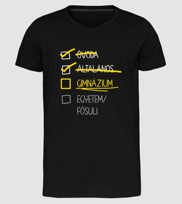 Oktatás checklist Általános - fekete alap minta fekete pólón