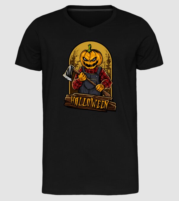 Scary halloween minta fekete pólón