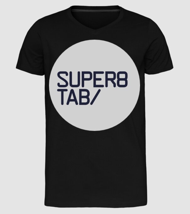 Super8 & Tab minta fekete pólón