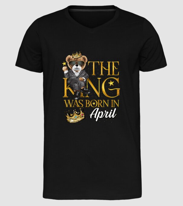 The king was born int APRIL minta fekete pólón