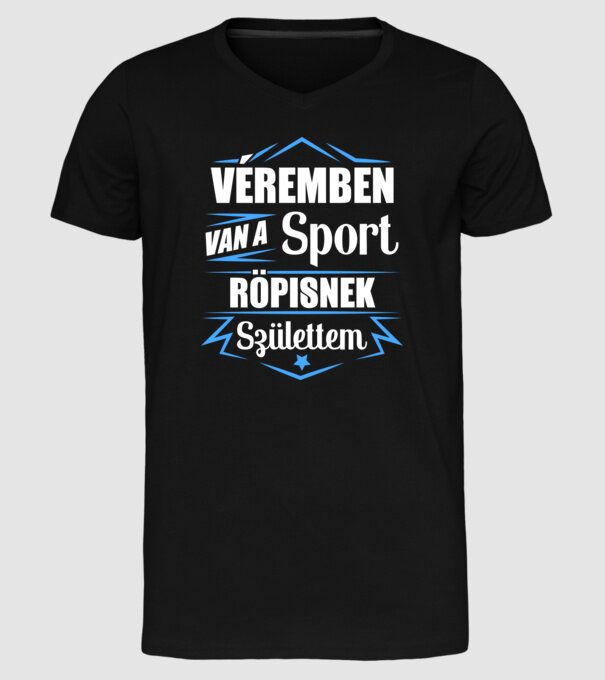 Véremben van a sport röplabda minta fekete pólón