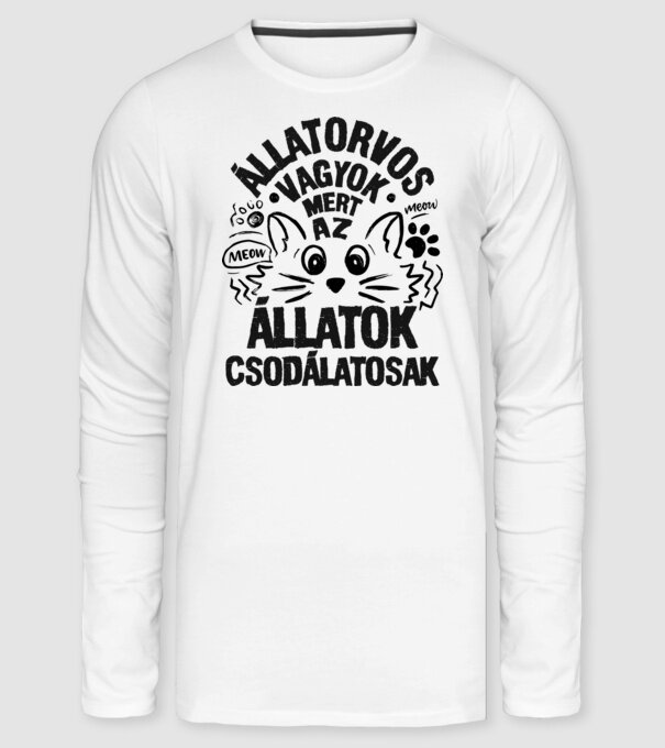 Állatorvos vagyok minta fehér pólón