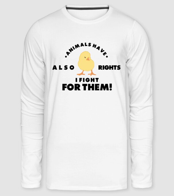 Animals also have rights minta fehér pólón