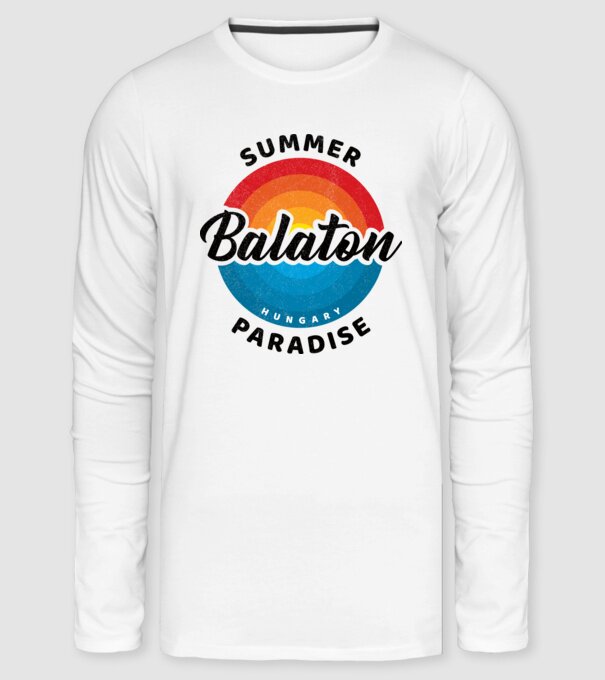 Balaton summer paradise retro minta fehér pólón