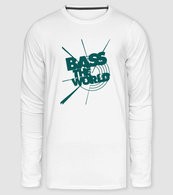 BASS-THE-WORLD minta fehér pólón