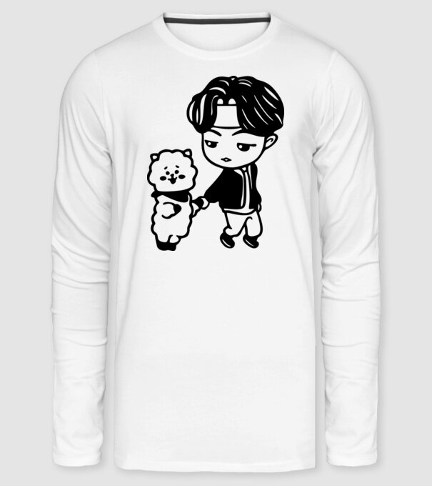 BTS CHIBI minta fehér pólón