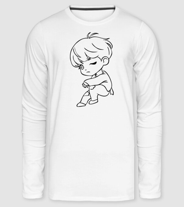 BTS CHIBI minta fehér pólón