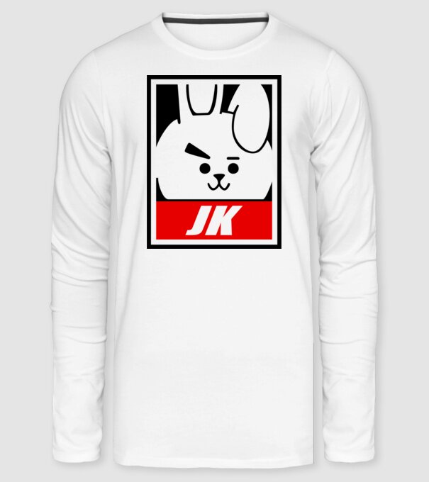 BTS JK BUNNY minta fehér pólón