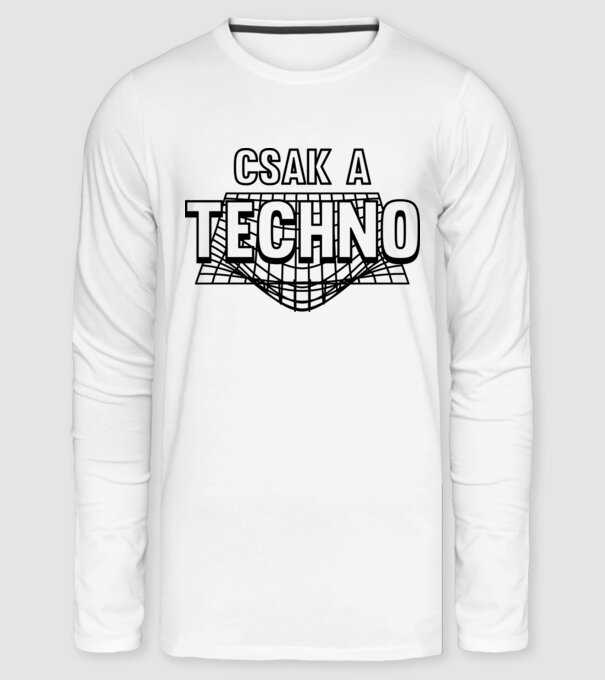 Csak a techno minta fehér pólón