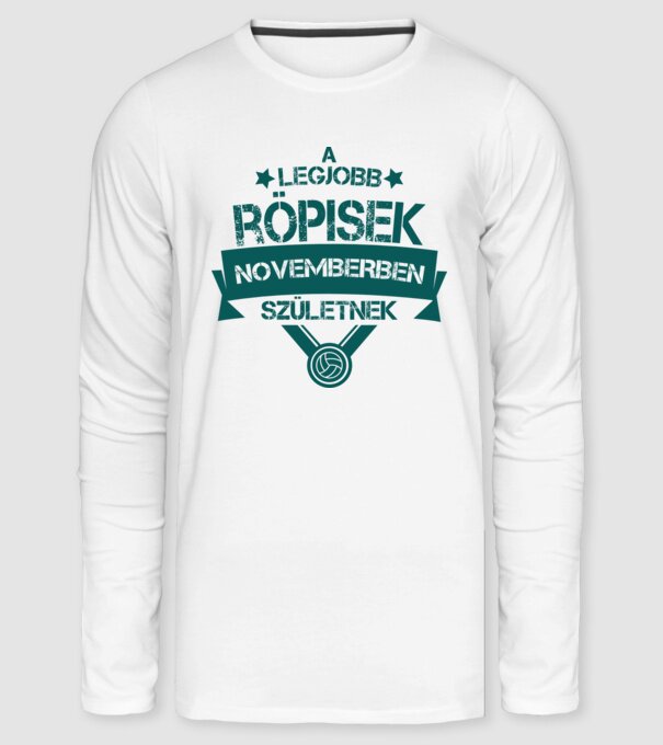 Csillagos legjobb szülinapos röpisek NOVEMBER minta fehér pólón