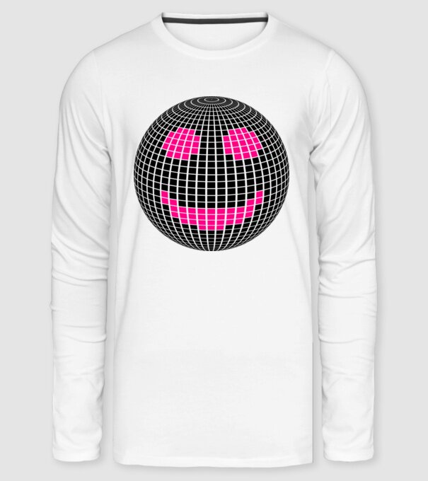 Disco Smile minta fehér pólón