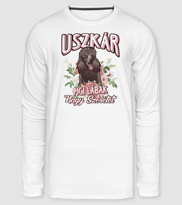 FLORAL DOGGO uszkár minta fehér pólón