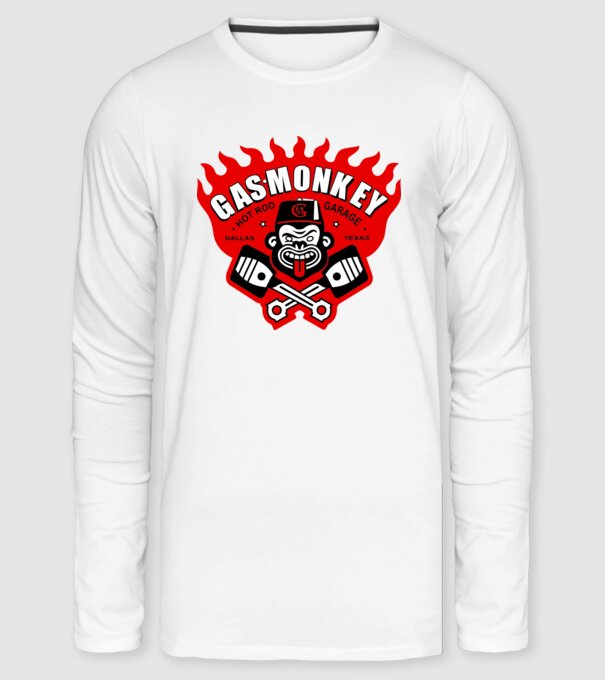 Gas Monkey minta fehér pólón
