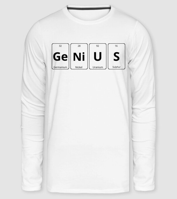 Genius periodus minta fehér pólón