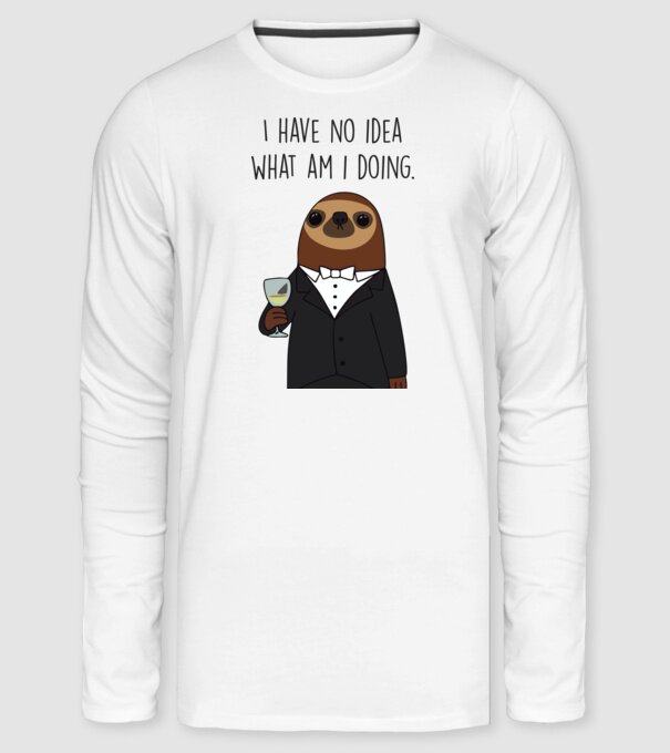 I have no idea sloth minta fehér pólón