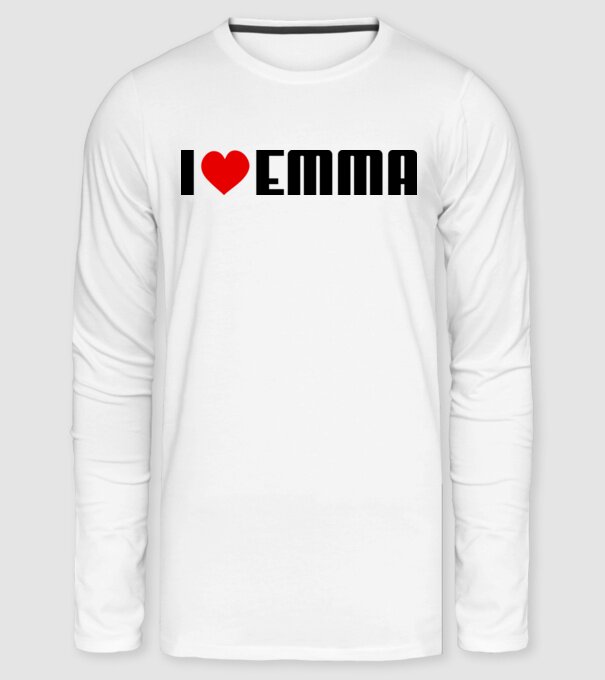 I love Emma minta fehér pólón