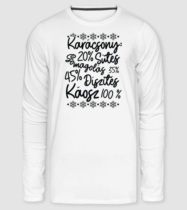 Karácsonyi káosz minta fehér pólón