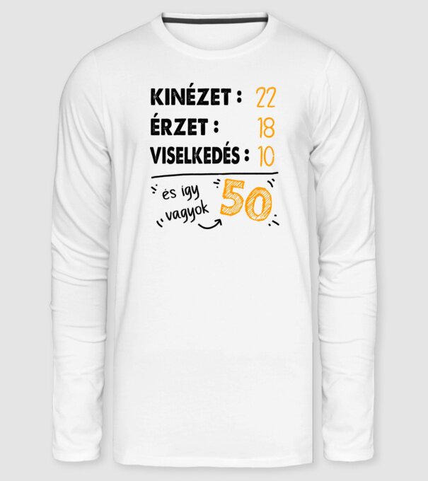 Kinézet, Érzet, Viselkedés 50 - Fehér alap minta fehér pólón