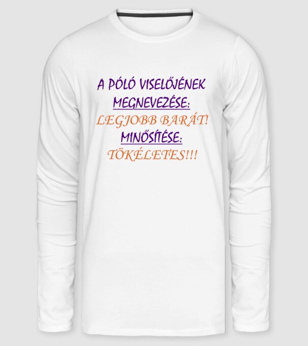 Legjobb barát minta fehér pólón