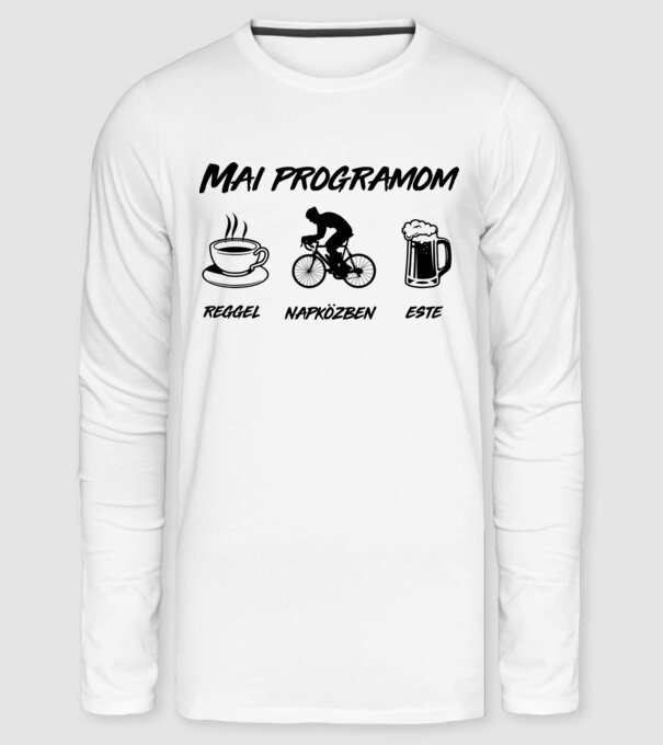 Maiprogramomv2 minta fehér pólón
