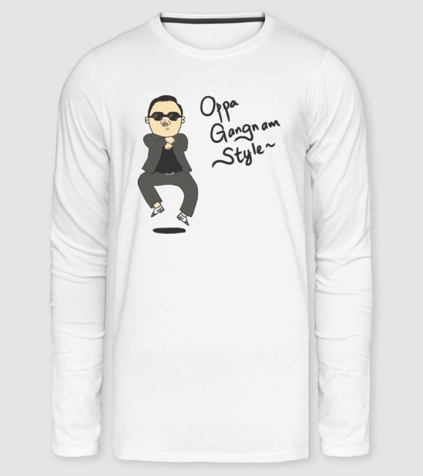 Oppa Gangnam Style minta fehér pólón