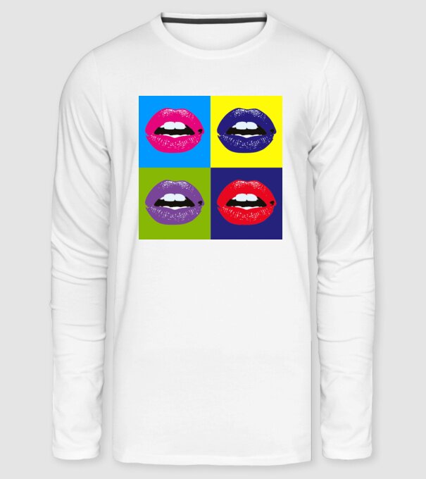 Pop art minta fehér pólón