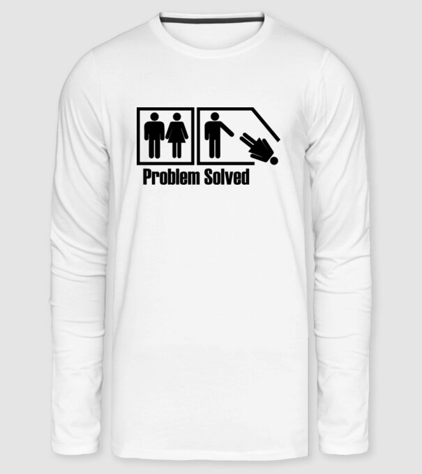 Problem solved II minta fehér pólón