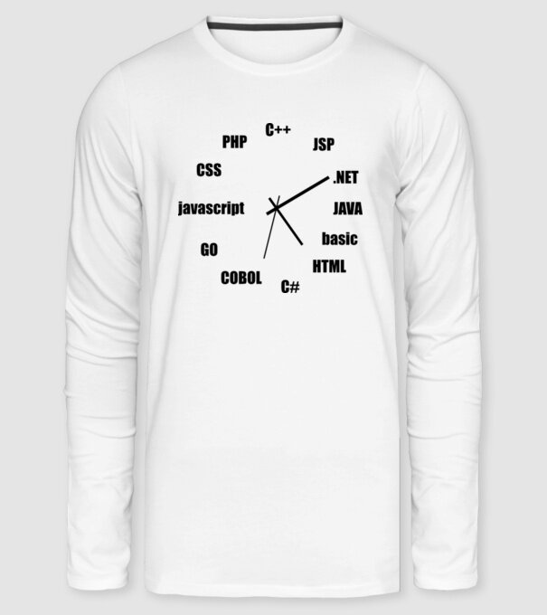 Programmer clock minta fehér pólón