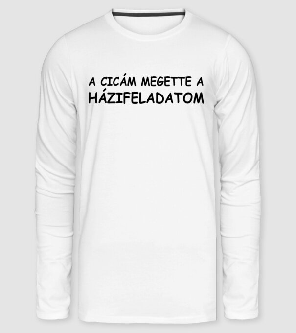 Rossz cica minta fehér pólón