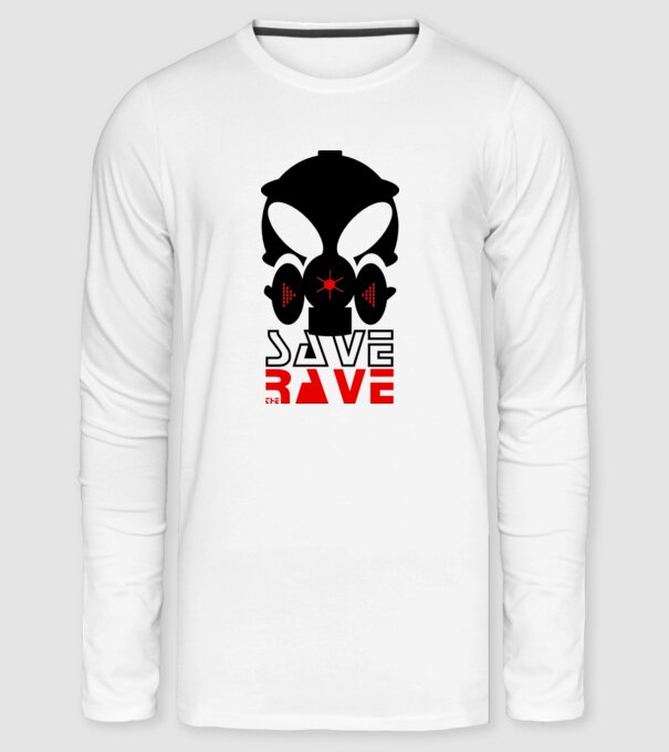 Save The Rave minta fehér pólón