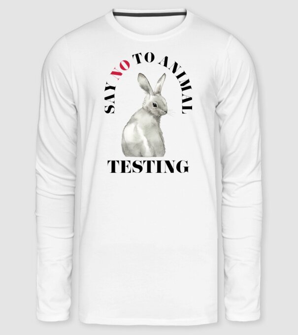 Say NO to animal testing minta fehér pólón