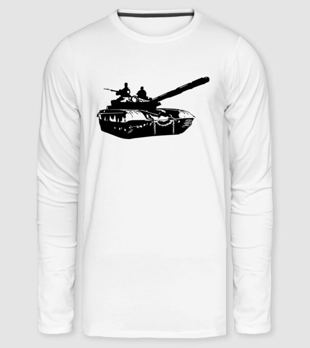Tank minta fehér pólón