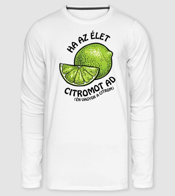 Tequila és citrom fekete minta fehér pólón