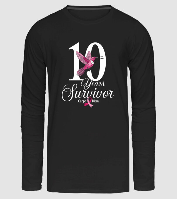 10 years survivor minta fekete pólón