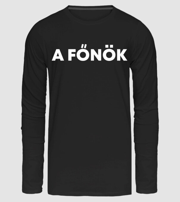 A főnök minta fekete pólón