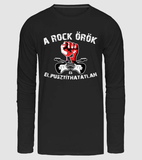 A rock örök ás elpusztíthatatlan minta fekete pólón