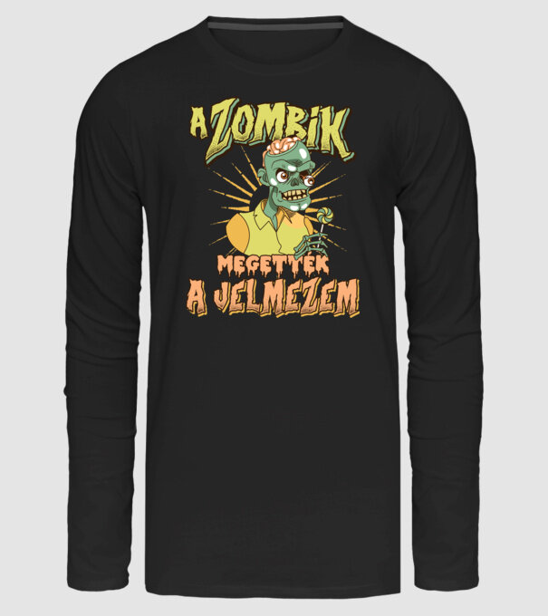 A zombik megették a jelmezem minta fekete pólón
