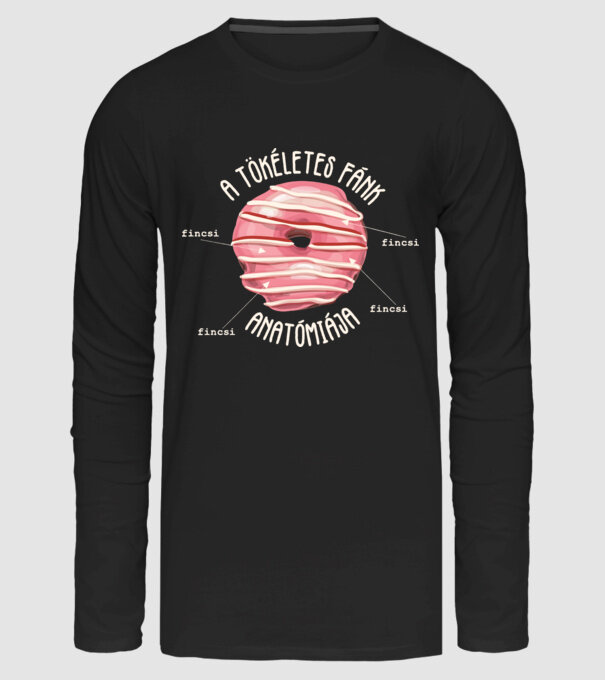 Anatomy of a perfect donut lght minta fekete pólón