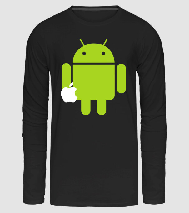android vs apple1 minta fekete pólón